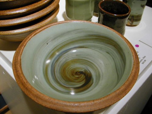 Green and Grey Swirl Bowl